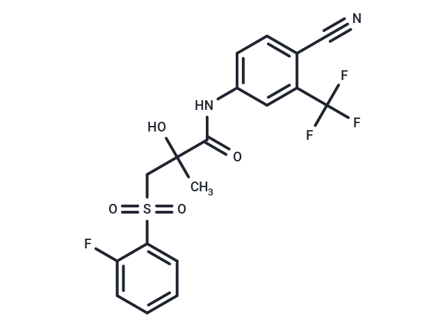 N-(4-Cyano-3-(trifluoromethyl)phenyl)-3-((2-fluorophenyl)sulfonyl)-2-hydroxy-2-methylpropanamide