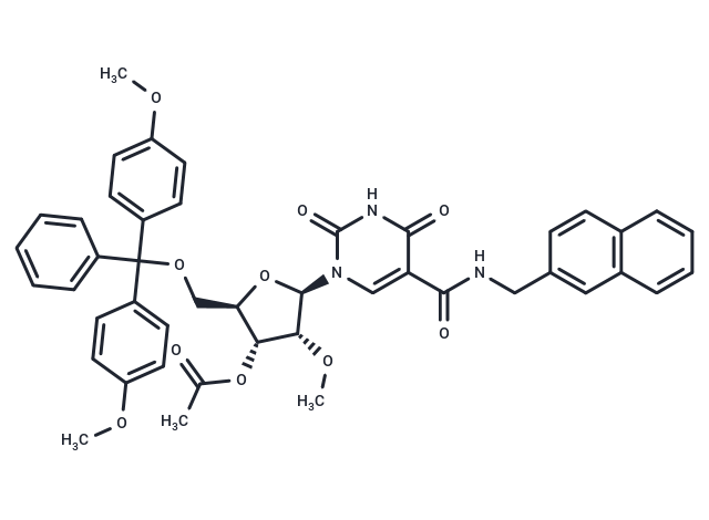 5-Naphthyl-beta-methylaminocarbony-3'-O-acetyl-2'-O-methl-5'-O-DMTr-uridine
