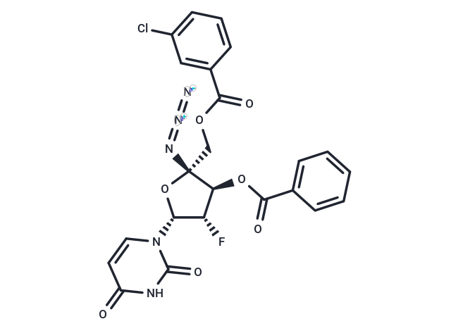 4'-Azido-3'-O-benzoyl-5'-O-(m-chlorobenzoyl)-2'-deoxy-2'-fluoro-beta-D-arabinouridine