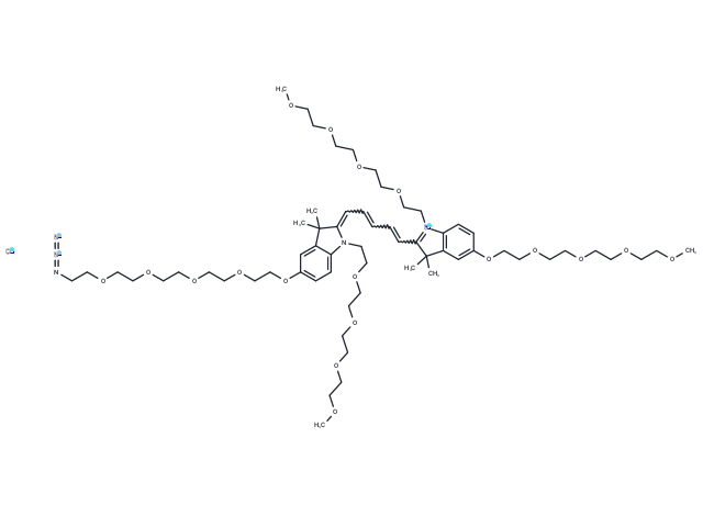 N-(m-PEG4)-N'-(m-PEG4)-O-(m-PEG4)-O'-(azide-PEG4)-Cy5