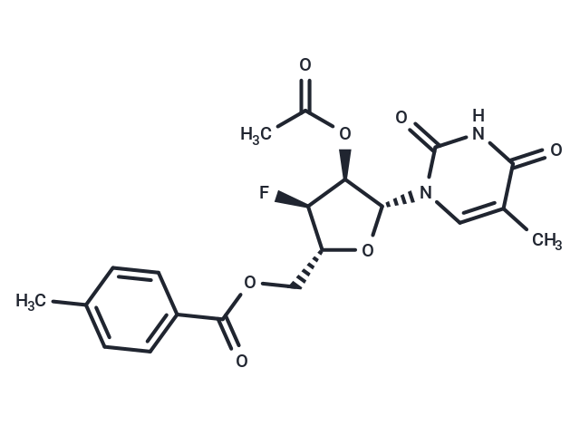 2'-O-Acetyl-5'-O-(p-toluoyl)-3'-deoxy-3'-fluoro-5-methyluridine