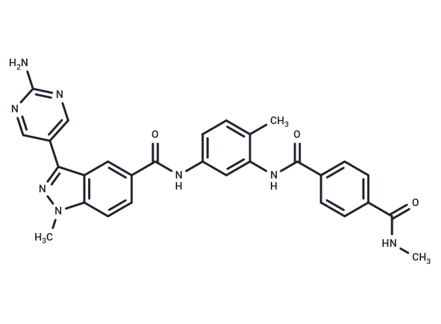 N1-[5-[[[3-(2-Amino-5-pyrimidinyl)-1-methyl-1H-indazol-5-yl]carbonyl]amino]-2-methylphenyl]-N4-methyl-1,4-benzenedicarboxamide (ACI)