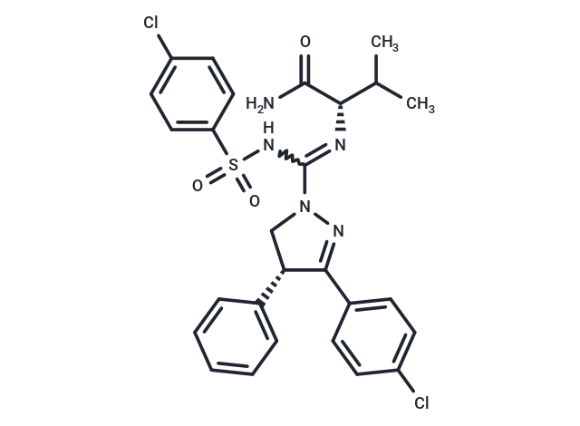(S)-2-((R)-3-(4-chlorophenyl)-N'-((4-chlorophenyl)sulfonyl)-4-phenyl-4,5-dihydro-1H-pyrazole-1-carboximidamido)-3-methylbutanamide