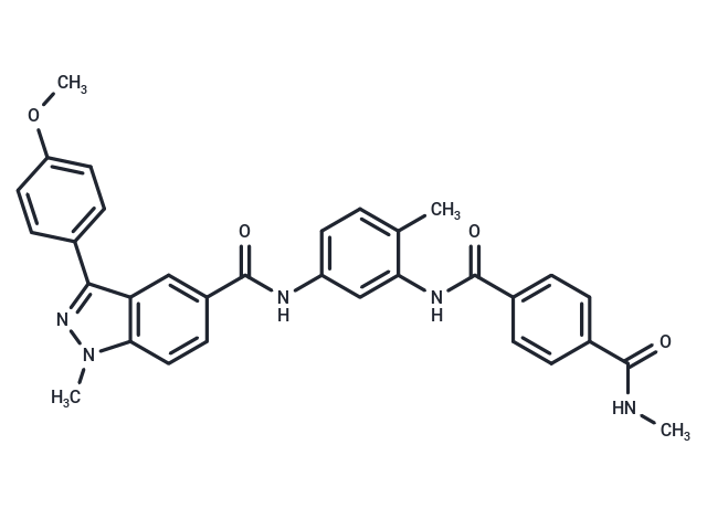 N1-[5-[[[3-(4-Methoxyphenyl)-1-methyl-1H-indazol-5-yl]carbonyl]amino]-2-methylphenyl]-N4-methyl-1,4-benzenedicarboxamide (ACI)