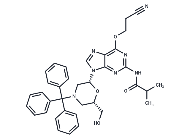 N2-Isobutyryl-O6-cyanoethyl-7'-OH-N-trityl-morpholino guanine