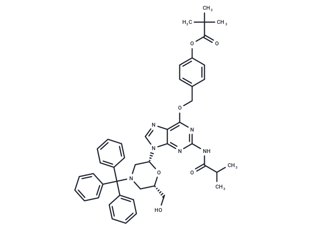 N2-isobutyryl-O6-(4-pivaloyloxybenzyl)-7'-OH-N-trityl-morpholino guanosine