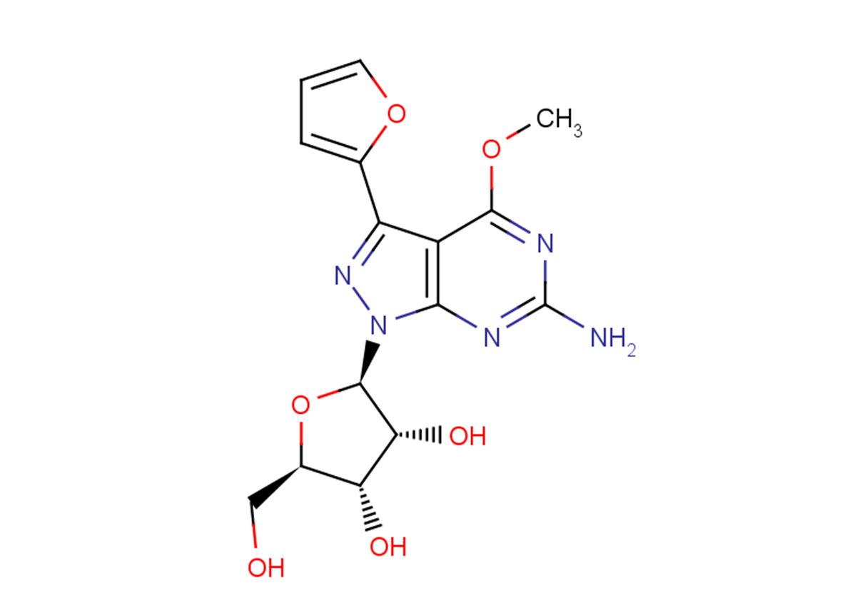 6-Amino-3-(furan-2-yl)-4-methoxy-1-(b-D-ribofuranosyl)-1H-pyrazolo[3,4-d]pyrimidine