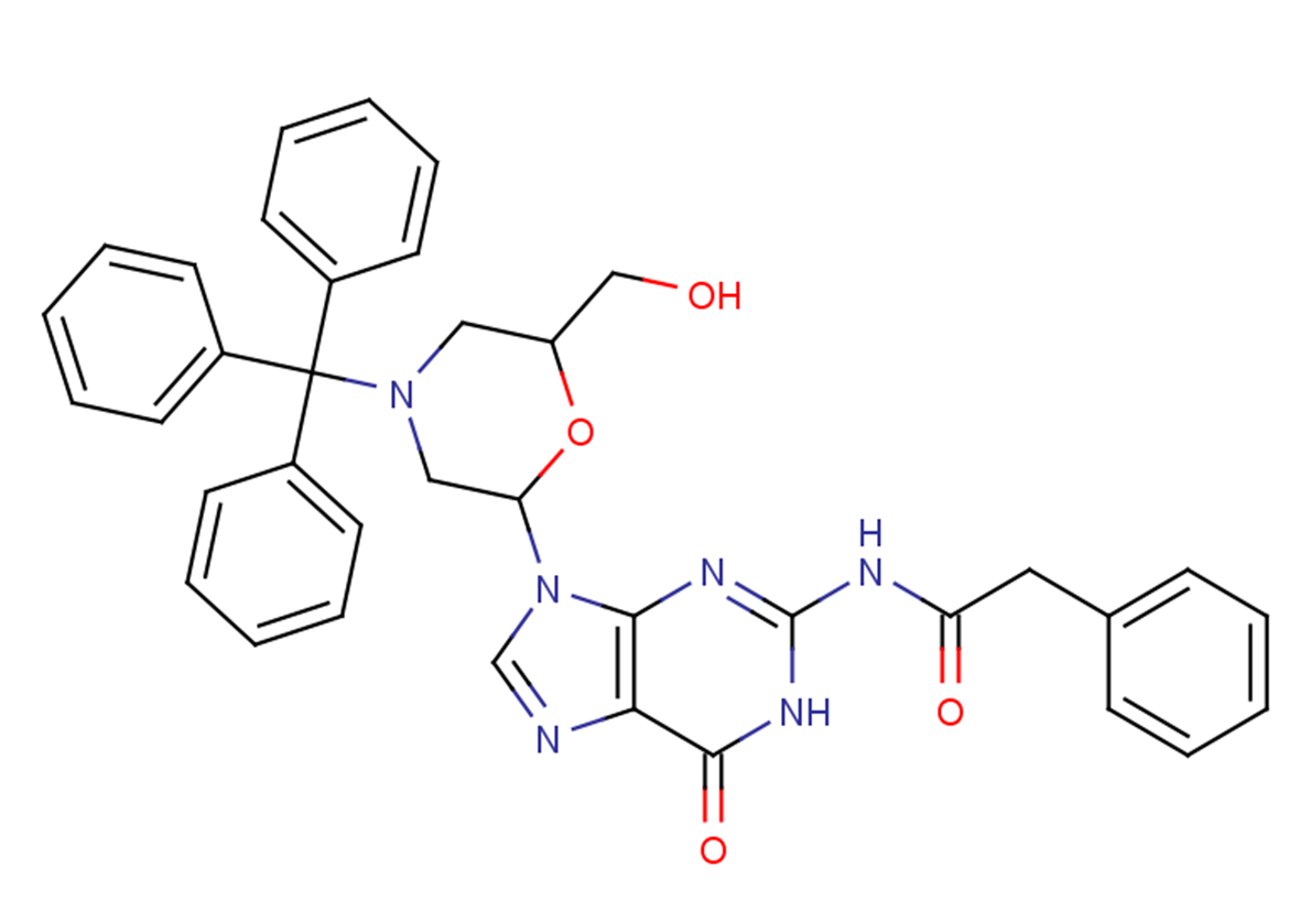 N2-Phenylacetyl-7'-OH-N-trityl-morpholino guanine