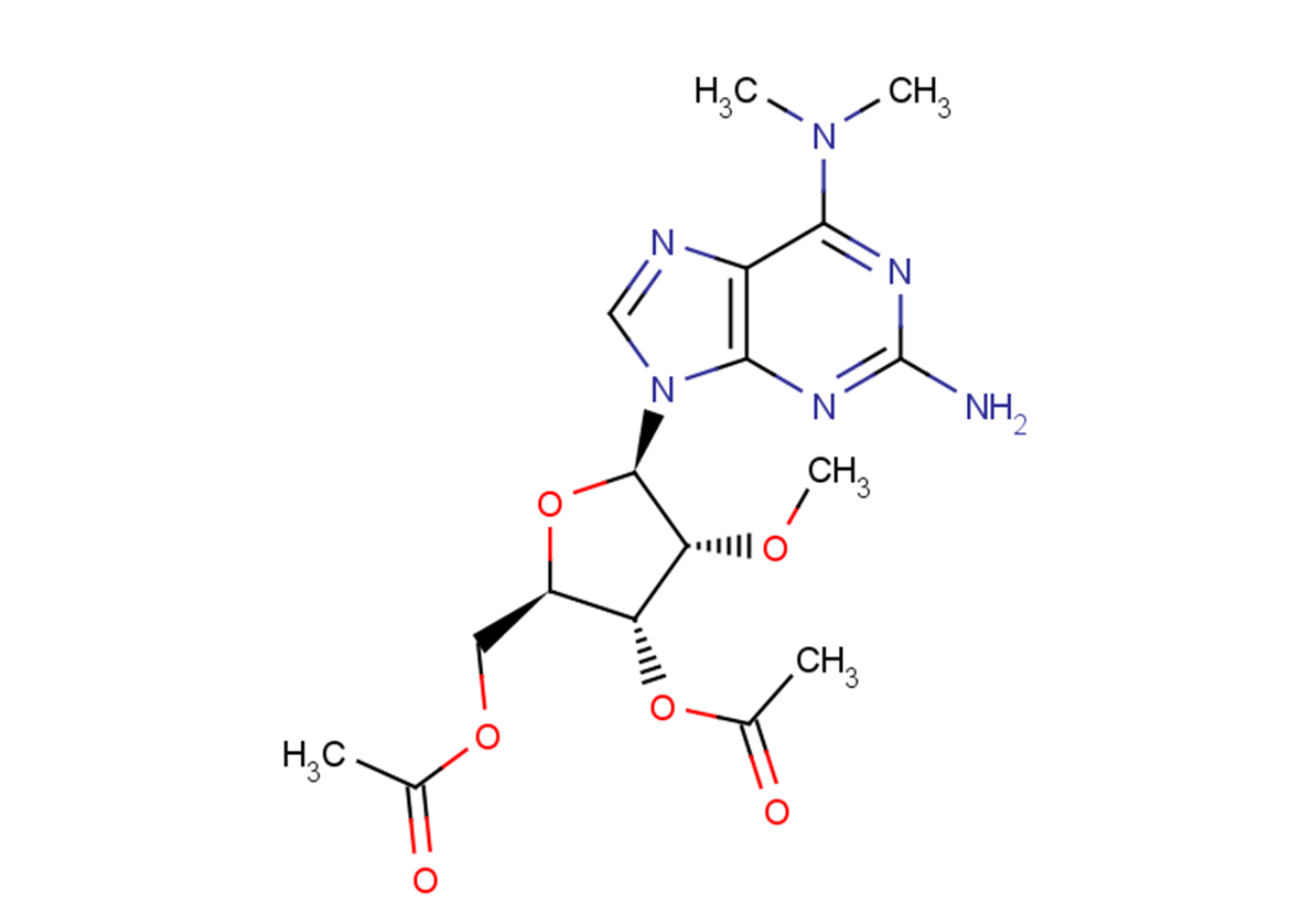 2-Amino-3',5'-di-O-acetyl-N6,N6-dimethyl-2'-O-methyl adenosine