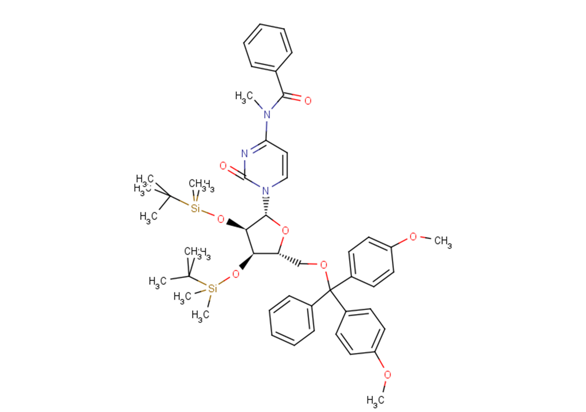 N4-Benzoyl-2',3'-di-O-(t-butyldimethylsilyl)-5'-O-(4,4'-dimethoxytrityl)-N4-methylcytidine