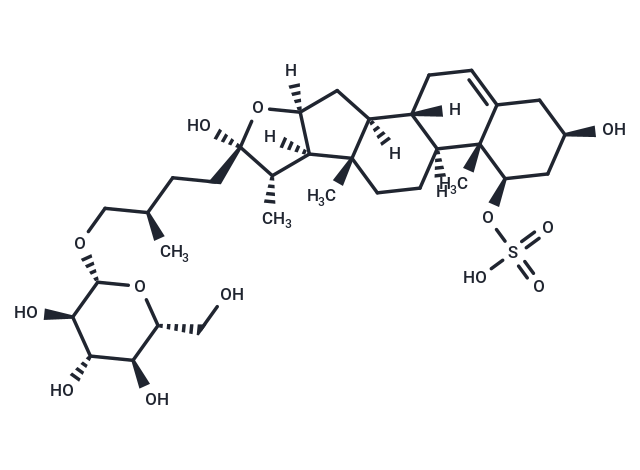 (25R),26-O-β-D-glucopyranosyl-furost-5-ene-1β,3β,22α,26-tetrol 1-O-sulphate