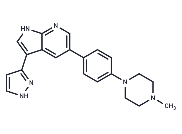 5-[4-(4-methylpiperazin-1-yl)phenyl]-3-(1H-pyrazol-5-yl)-1H-pyrrolo[2,3-b]pyridine