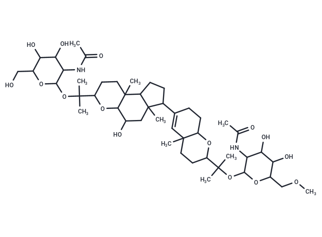 N-{2-[(2-{6-[3-(2-{[3-acetamido-4,5-dihydroxy-6-(hydroxymethyl)oxan-2-yl]oxy}propan-2-yl)-5-hydroxy-6a,9b-dimethyl-dodecahydroindeno[5,4-b]pyran-7-yl]-4a-methyl-3,4,4a,7,8,8a-hexahydro-2H-1-benzopyran-2-yl}propan-2-yl)oxy]-4,5-dihydroxy-6-(methoxymethyl)oxan-3-yl}acetamide