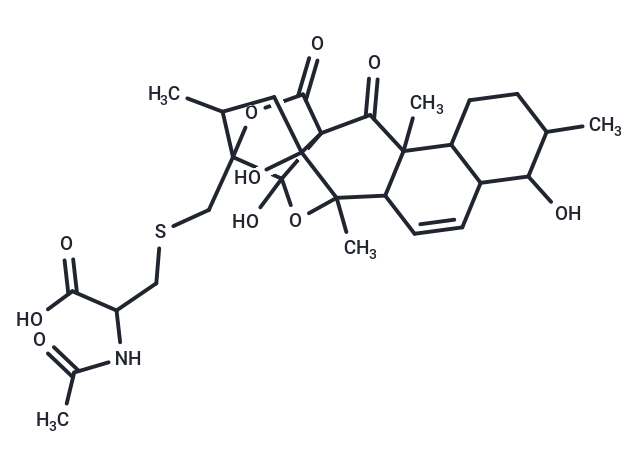 2-acetamido-3-[({8,14,20-trihydroxy-3,7,13,16-tetramethyl-2,19-dioxo-18,21-dioxahexacyclo[11.6.2.0^{1,14}.0^{3,12}.0^{4,9}.0^{17,20}]henicos-10-en-17-yl}methyl)sulfanyl]propanoic acid