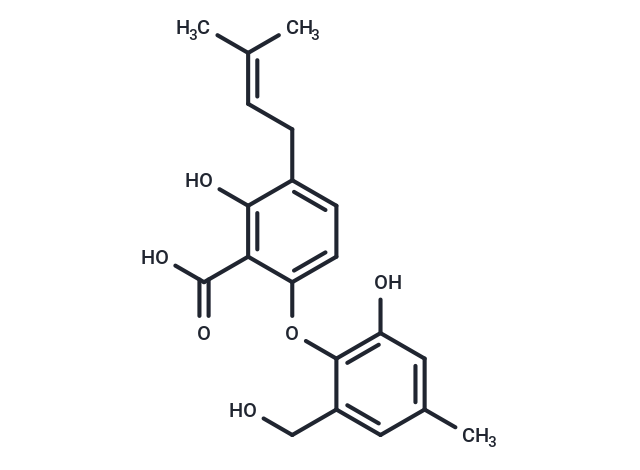 2-hydroxy-6-[2-hydroxy-6-(hydroxymethyl)-4-methylphenoxy]-3-(3-methylbut-2-en-1-yl)benzoic acid