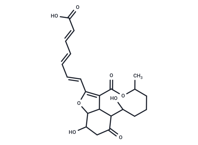 (2E,4E,6E)-7-{2,13-dihydroxy-6-methyl-8,15-dioxo-7,11-dioxatricyclo[7.6.1.0^{12,16}]hexadec-9-en-10-yl}hepta-2,4,6-trienoic acid