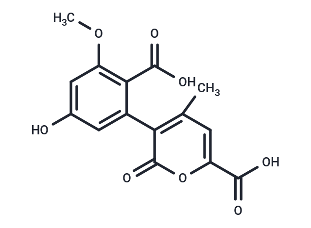 3-(2-carboxy-5-hydroxy-3-methoxyphenyl)-4-methyl-2-oxo-2H-pyran-6-carboxylic acid