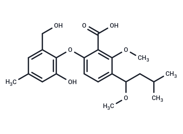 6-[2-hydroxy-6-(hydroxymethyl)-4-methylphenoxy]-2-methoxy-3-(1-methoxy-3-methylbutyl)benzoic acid