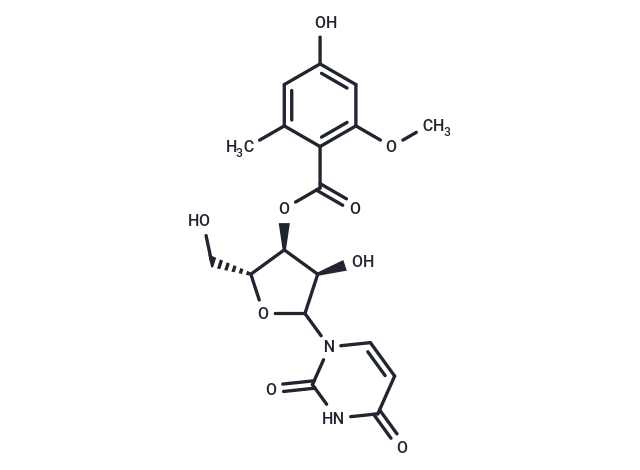 (2R,3S,4R)-5-(2,4-dioxo-1,2,3,4-tetrahydropyrimidin-1-yl)-4-hydroxy-2-(hydroxymethyl)oxolan-3-yl 4-hydroxy-2-methoxy-6-methylbenzoate