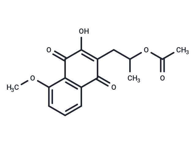 1-(3-hydroxy-5-methoxy-1,4-dioxo-1,4-dihydronaphthalen-2-yl)propan-2-yl acetate