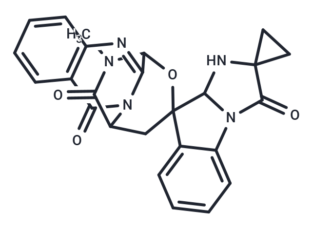 17''-methyl-3',9'a-dihydro-1'H-dispiro[cyclopropane-1,2'-imidazo[1,2-a]indole-9',14''-[13]oxa-[2,10,17]triazatetracyclo[10.3.2.0^{2,11}.0^{4,9}]heptadecane]-4'',6'',8'',10''-tetraene-3',3'',16''-trione