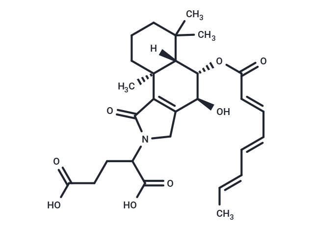 2-[(4S,5S,5aS,9aS)-4-hydroxy-6,6,9a-trimethyl-5-[(2E,4E,6E)-octa-2,4,6-trienoyloxy]-1-oxo-1H,2H,3H,4H,5H,5aH,6H,7H,8H,9H,9aH-cyclohexa[e]isoindol-2-yl]pentanedioic acid