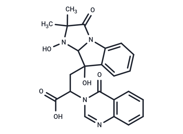 3-{1,9-dihydroxy-2,2-dimethyl-3-oxo-1H,2H,3H,9H,9aH-imidazo[1,2-a]indol-9-yl}-2-(4-oxo-3,4-dihydroquinazolin-3-yl)propanoic acid