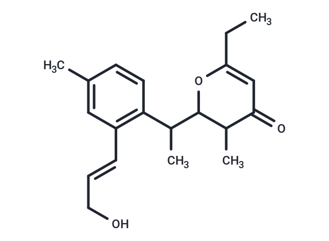6-ethyl-2-(1-{2-[(1E)-3-hydroxyprop-1-en-1-yl]-4-methylphenyl}ethyl)-3-methyl-3,4-dihydro-2H-pyran-4-one