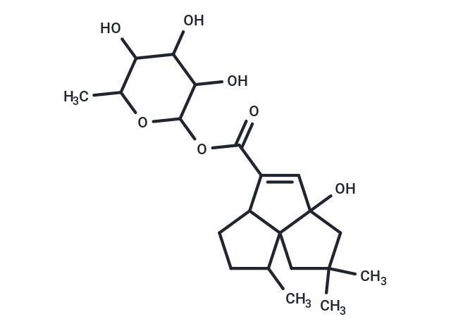 3,4,5-trihydroxy-6-methyloxan-2-yl 8-hydroxy-2,10,10-trimethyltricyclo[6.3.0.0^{1,5}]undec-6-ene-6-carboxylate