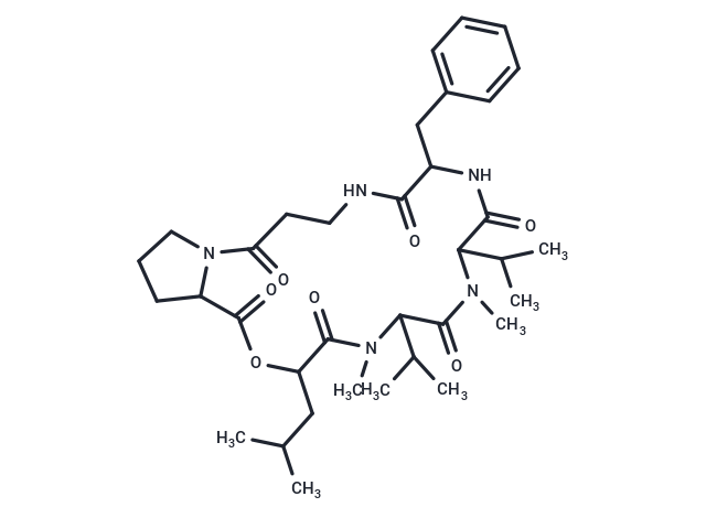 12-benzyl-5,8-dimethyl-3-(2-methylpropyl)-6,9-bis(propan-2-yl)-icosahydropyrrolo[1,2-q]1-oxa-4,7,10,13,17-pentaazacyclononadecane-1,4,7,10,13,17-hexone