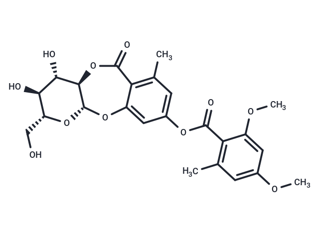 (3S,5R,6S,7S,8R)-6,7-dihydroxy-5-(hydroxymethyl)-12-methyl-10-oxo-2,4,9-trioxatricyclo[9.4.0.0^{3,8}]pentadeca-1(15),11,13-trien-14-yl 2,4-dimethoxy-6-methylbenzoate