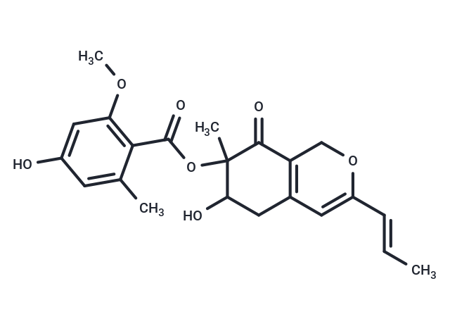 6-hydroxy-7-methyl-8-oxo-3-[(1E)-prop-1-en-1-yl]-5,6,7,8-tetrahydro-1H-isochromen-7-yl 4-hydroxy-2-methoxy-6-methylbenzoate