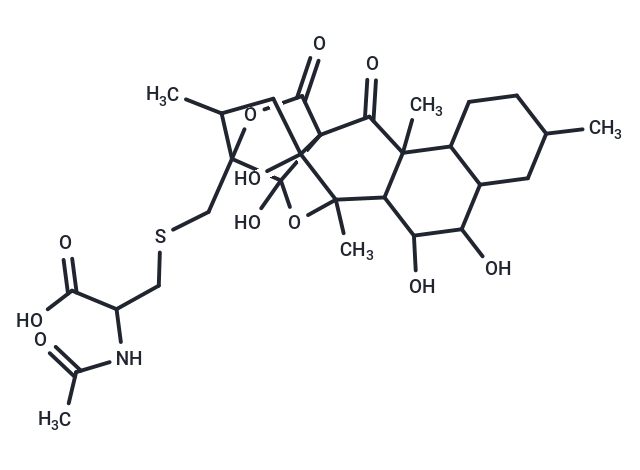 2-acetamido-3-[({10,11,14,20-tetrahydroxy-3,7,13,16-tetramethyl-2,19-dioxo-18,21-dioxahexacyclo[11.6.2.0^{1,14}.0^{3,12}.0^{4,9}.0^{17,20}]henicosan-17-yl}methyl)sulfanyl]propanoic acid