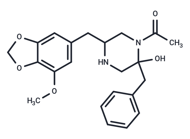 1-{2-benzyl-2-hydroxy-5-[(7-methoxy-2H-1,3-benzodioxol-5-yl)methyl]piperazin-1-yl}ethan-1-one