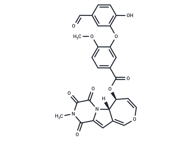 (1S,14S)-5-methyl-3,4,6-trioxo-11-oxa-2,5-diazatricyclo[7.5.0.0^{2,7}]tetradeca-7,9,12-trien-14-yl 3-(5-formyl-2-hydroxyphenoxy)-4-methoxybenzoate