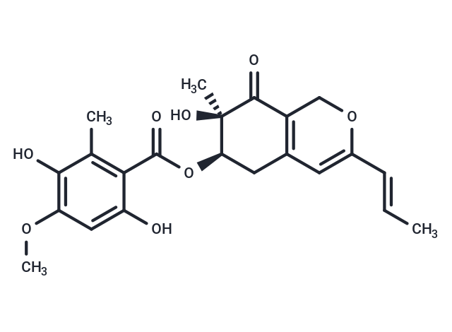 (6R,7R)-7-hydroxy-7-methyl-8-oxo-3-[(1E)-prop-1-en-1-yl]-5,6,7,8-tetrahydro-1H-isochromen-6-yl 3,6-dihydroxy-4-methoxy-2-methylbenzoate