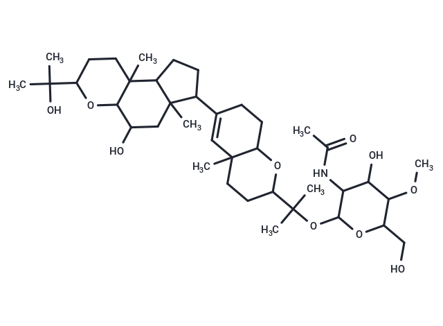 N-{4-hydroxy-2-[(2-{6-[5-hydroxy-3-(2-hydroxypropan-2-yl)-6a,9b-dimethyl-dodecahydroindeno[5,4-b]pyran-7-yl]-4a-methyl-3,4,4a,7,8,8a-hexahydro-2H-1-benzopyran-2-yl}propan-2-yl)oxy]-6-(hydroxymethyl)-5-methoxyoxan-3-yl}acetamide