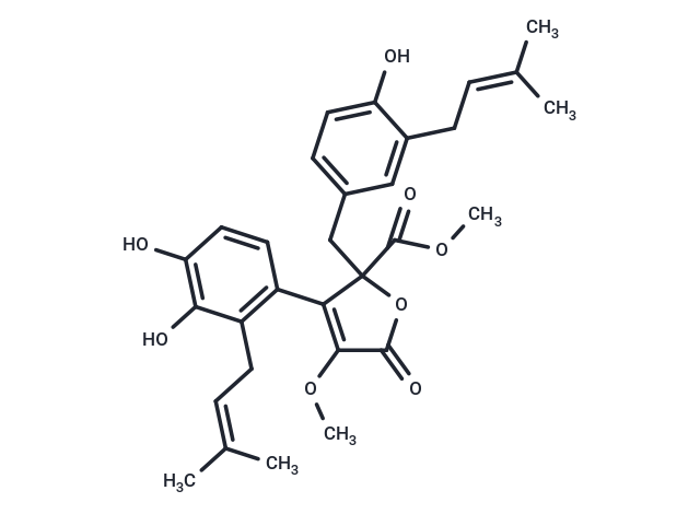 methyl 3-[3,4-dihydroxy-2-(3-methylbut-2-en-1-yl)phenyl]-2-{[4-hydroxy-3-(3-methylbut-2-en-1-yl)phenyl]methyl}-4-methoxy-5-oxo-2,5-dihydrofuran-2-carboxylate