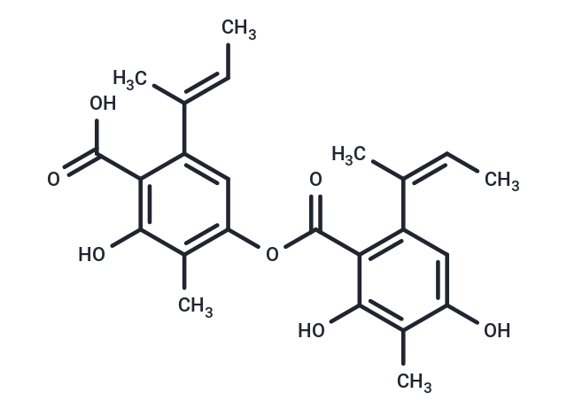 6-[(2E)-but-2-en-2-yl]-4-{6-[(2Z)-but-2-en-2-yl]-2,4-dihydroxy-3-methylbenzoyloxy}-2-hydroxy-3-methylbenzoic acid