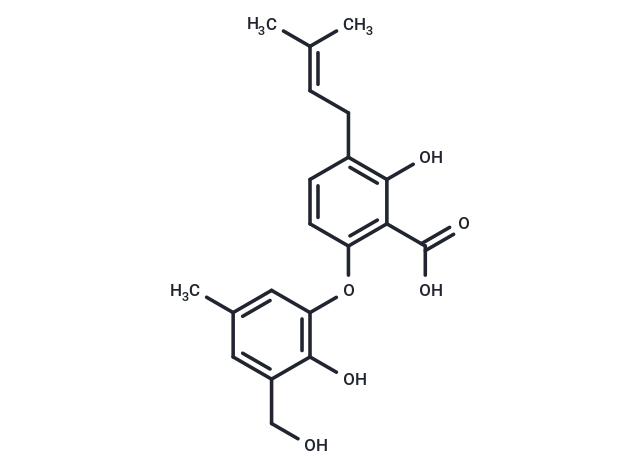 2-hydroxy-6-[2-hydroxy-3-(hydroxymethyl)-5-methylphenoxy]-3-(3-methylbut-2-en-1-yl)benzoic acid