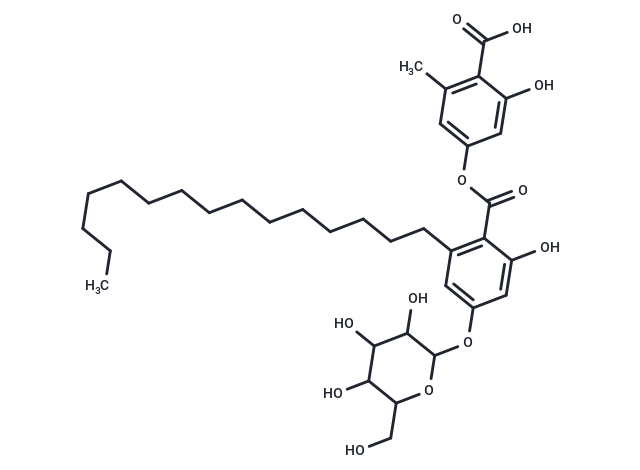 2-hydroxy-4-(2-hydroxy-6-pentadecyl-4-{[3,4,5-trihydroxy-6-(hydroxymethyl)oxan-2-yl]oxy}benzoyloxy)-6-methylbenzoic acid