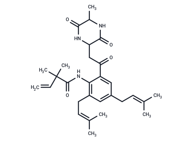 2,2-dimethyl-N-{2-[2-(5-methyl-3,6-dioxopiperazin-2-yl)acetyl]-4,6-bis(3-methylbut-2-en-1-yl)phenyl}but-3-enamide