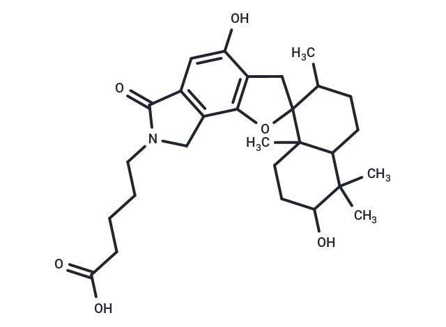 5-{4,6'-dihydroxy-2',5',5',8'a-tetramethyl-6-oxo-3,3',4',4'a,5',6,6',7,7',8,8',8'a-dodecahydro-2'H-spiro[furo[2,3-e]isoindole-2,1'-naphthalen]-7-yl}pentanoic acid