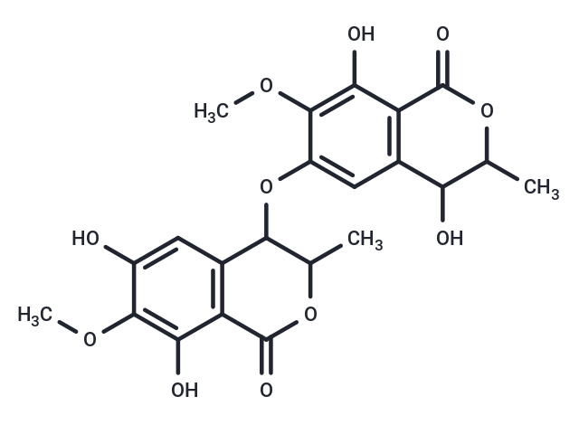 4-[(4,8-dihydroxy-7-methoxy-3-methyl-1-oxo-3,4-dihydro-1H-2-benzopyran-6-yl)oxy]-6,8-dihydroxy-7-methoxy-3-methyl-3,4-dihydro-1H-2-benzopyran-1-one