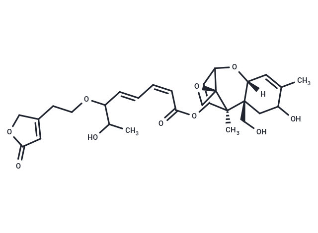 (1'S,2S,2'R,7'R)-4'-hydroxy-2'-(hydroxymethyl)-1',5'-dimethyl-8'-oxaspiro[oxirane-2,12'-tricyclo[7.2.1.0^{2,7}]dodecan]-5'-en-11'-yl (2Z,4E)-7-hydroxy-6-[2-(5-oxo-2,5-dihydrofuran-3-yl)ethoxy]octa-2,4-dienoate