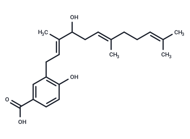 4-hydroxy-3-[(2E,6E)-4-hydroxy-3,7,11-trimethyldodeca-2,6,10-trien-1-yl]benzoic acid