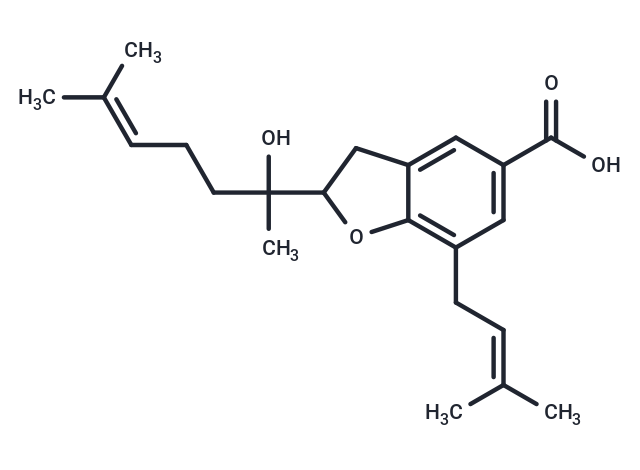 2-(2-hydroxy-methylhept-en-yl)-7-(3-methylbut-2-en-1-yl)-2,3-dihydro-1-benzofuran-5-carboxylic acid