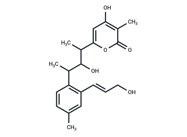 4-hydroxy-6-(3-hydroxy-4-{2-[3-hydroxyprop-en-1-yl]-4-methylphenyl}pentan-yl)-3-methyl-2H-pyran-one