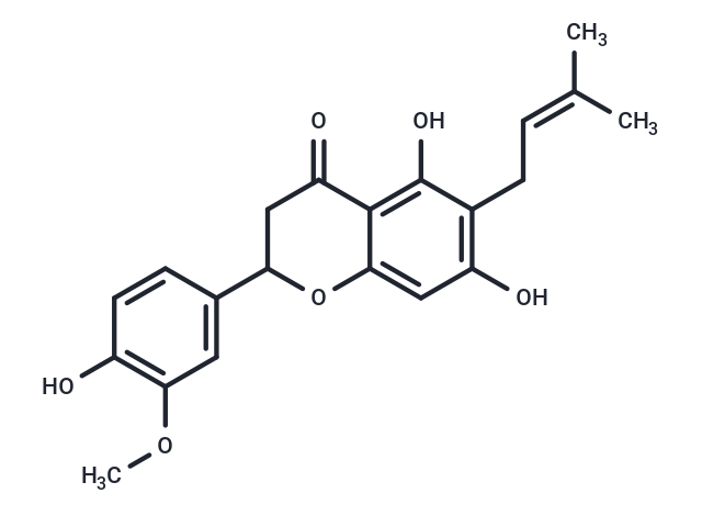 5,7-dihydroxy-2-(4-hydroxy-3-methoxyphenyl)-6-(3-methylbut-2-en-1-yl)-dihydro-2H-1-benzopyran-4-one