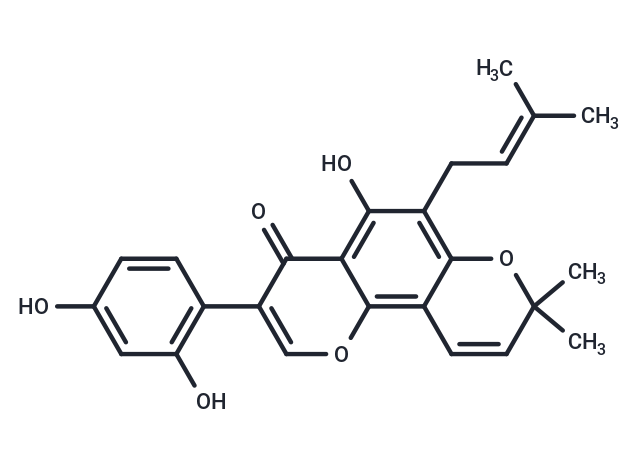 3-(2,4-dihydroxyphenyl)-hydroxy-dimethyl-6-(3-methylbut-2-en-1-yl)-4H,8H-pyrano[2,3-f]chromen-4-one